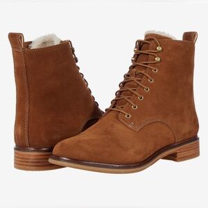 Clarks 9440762 Clarkdale Lace Suede Boots Tan Size 9.5 NWOB NWOT